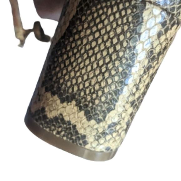 Like new Paris Texas Carla snakeskin-look soft leather block heel ankle strap - Picture 9 of 11
